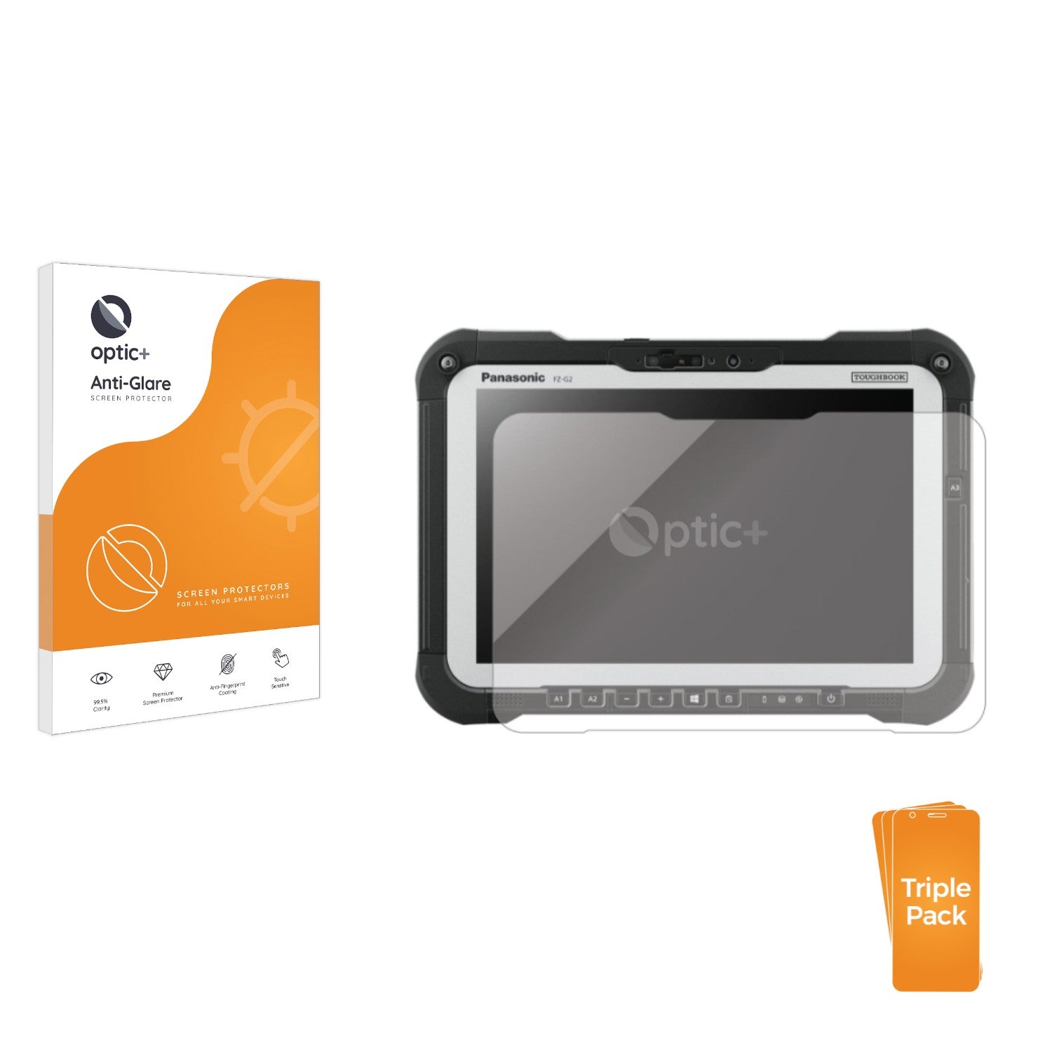 BROTECT AirGlass Protection Écran Verre Hybride Pour Panasonic Toughbook FZ-G2 / G2 (3 Pièces) - Ultra Résistant Et Léger