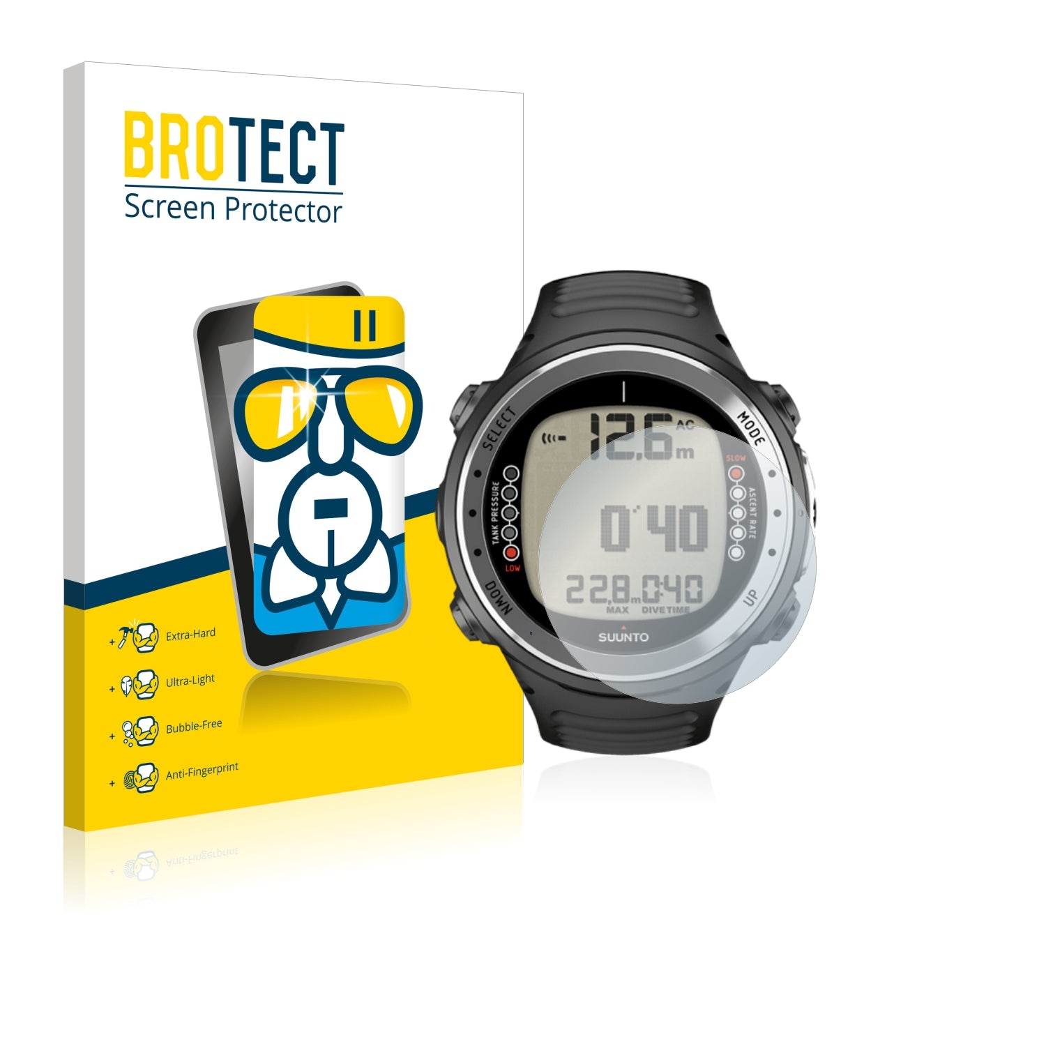 BROTECT AirGlass Glass Screen Protector for Suunto D4I ScreenShield