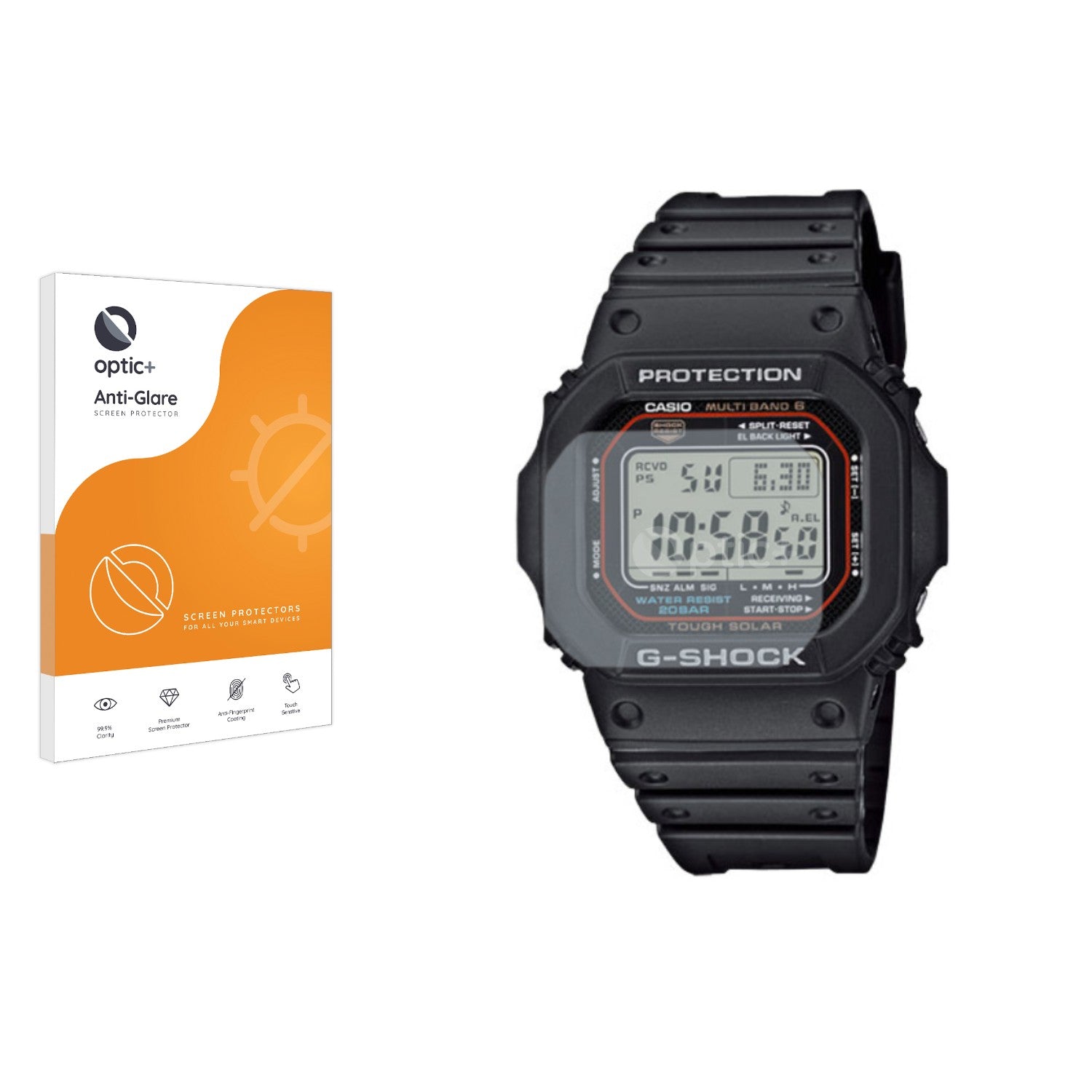 Optic+ Anti-Glare Screen Protector for Casio G-Shock GW-M5610-1ER ...