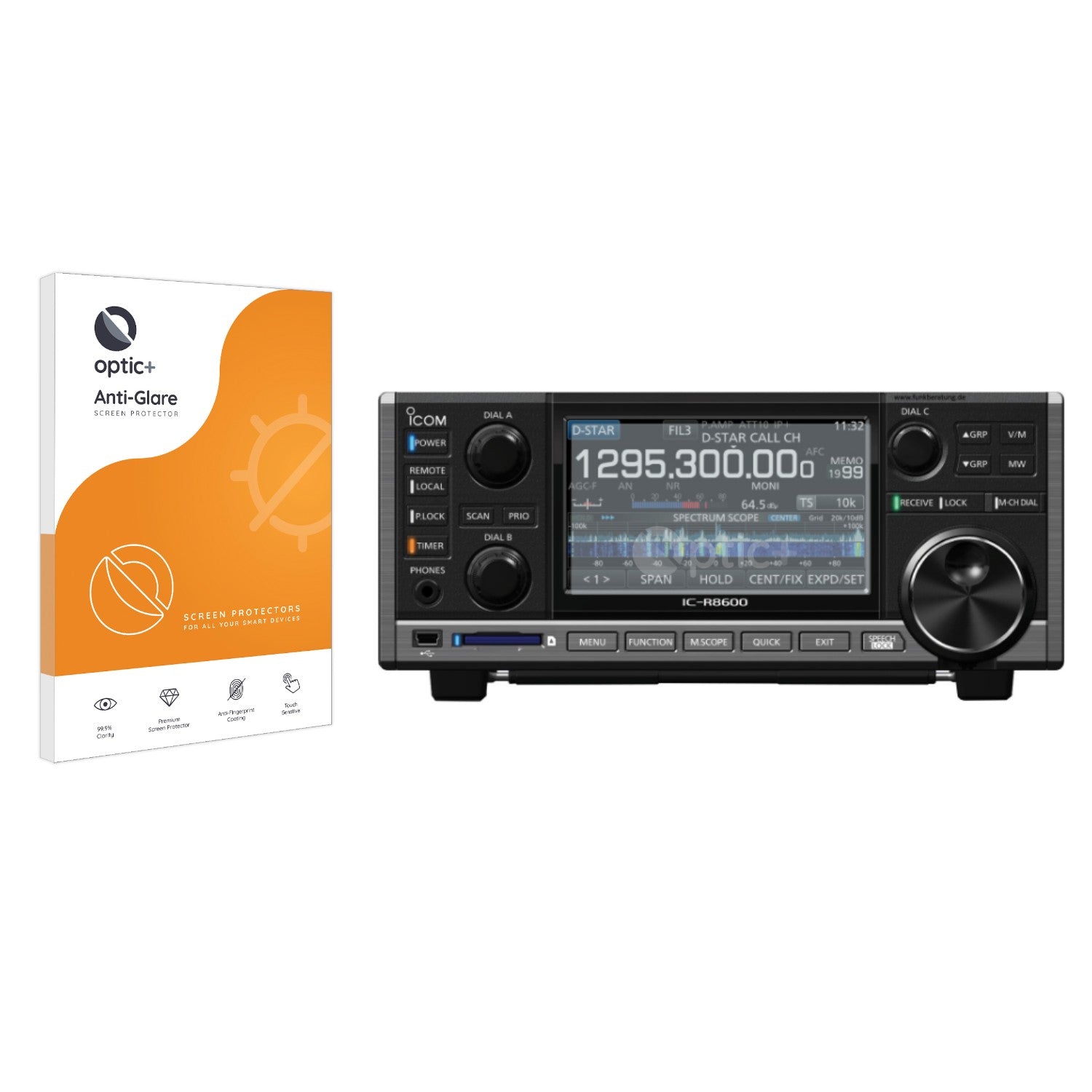 Optic+ Anti-Glare Screen Protector for Icom IC-R8600 - ScreenShield