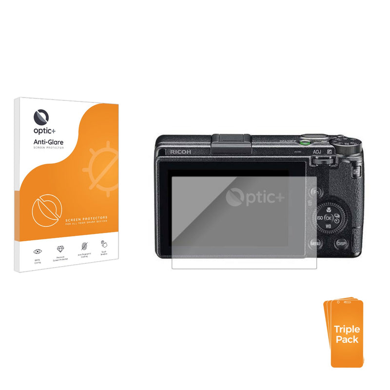 3pk Optic+ Anti-Glare Screen Protectors for Ricoh GR III 2019