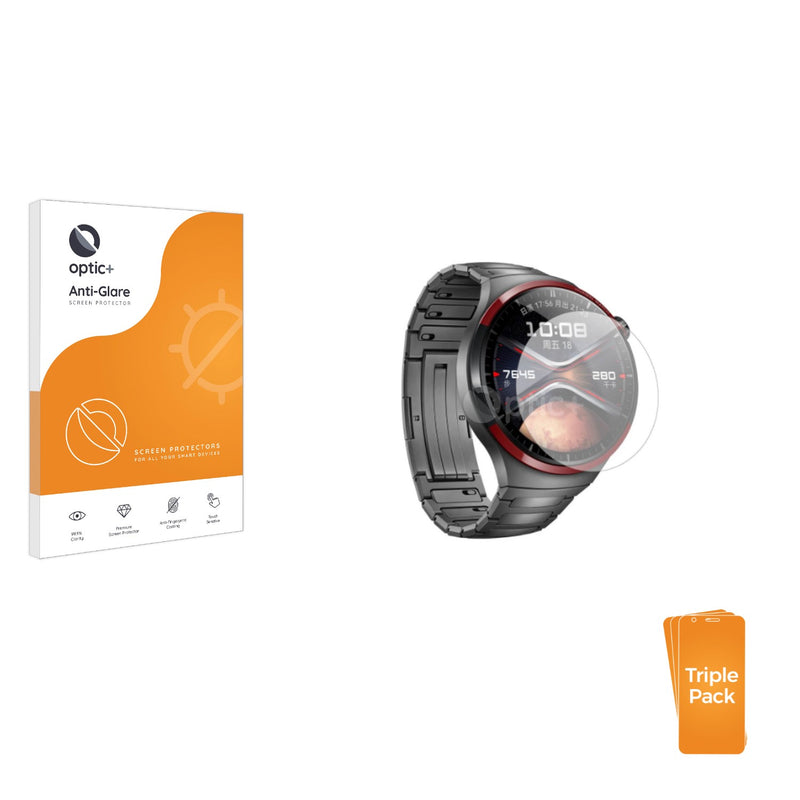 3pk Optic+ Anti-Glare Screen Protectors for Huawei Watch 4 Pro Space Edition