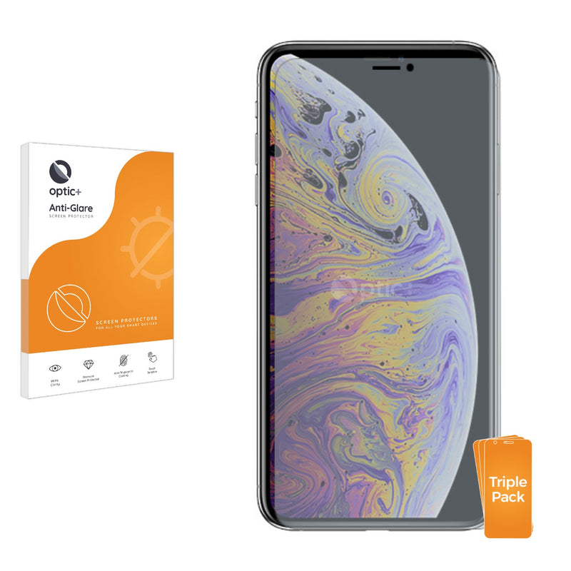 3pk Optic+ Anti-Glare Screen Protectors for Apple iPhone Xs Max