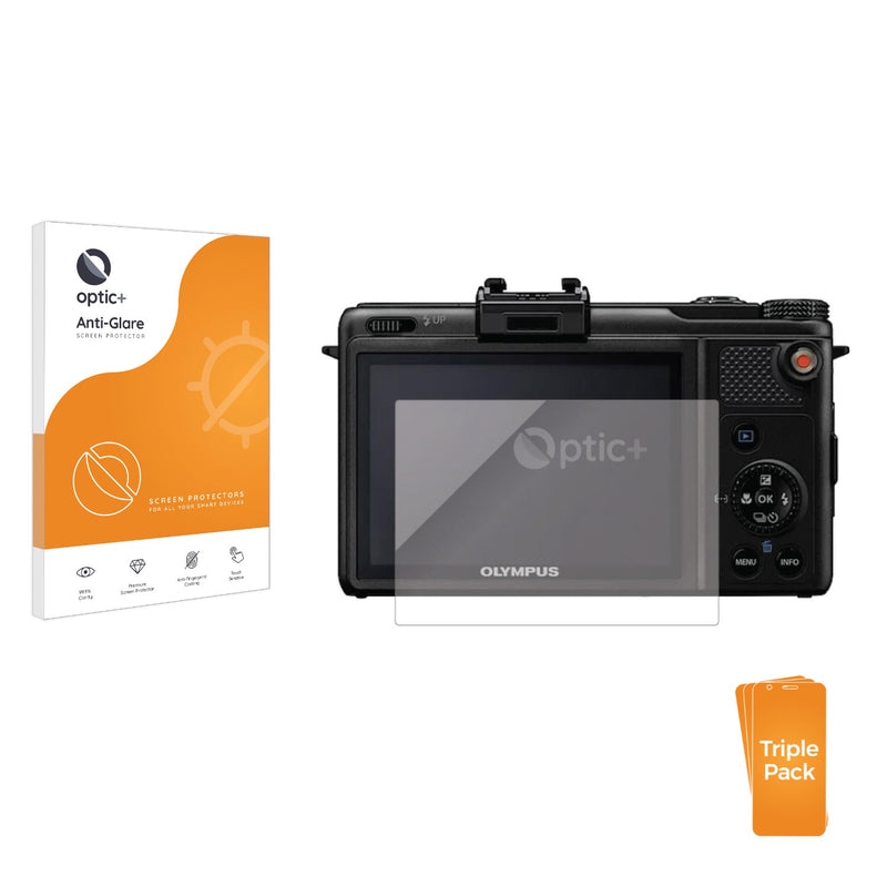 3pk Optic+ Anti-Glare Screen Protectors for Olympus XZ-1