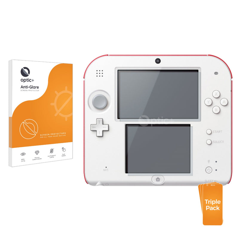 3pk Optic+ Anti-Glare Screen Protectors for Nintendo 2DS