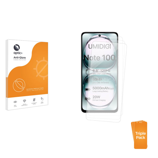 3-pack of Anti-Glare Screen Protectors for Umidigi Note 100