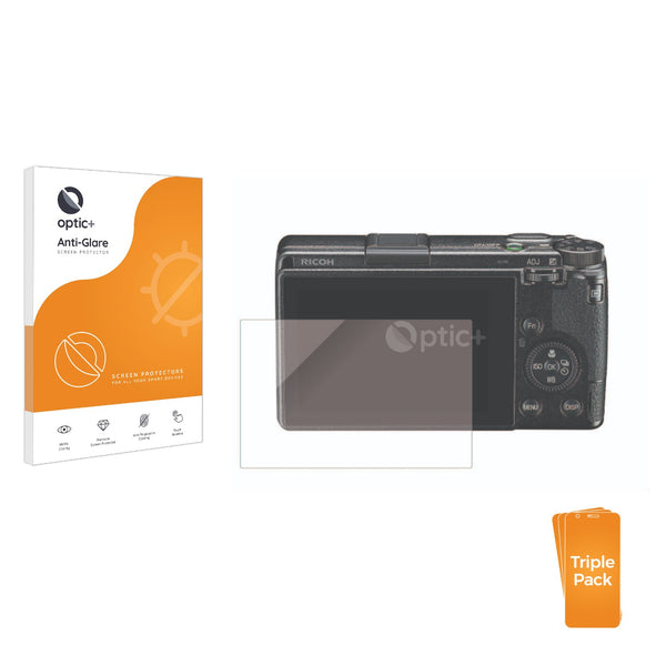 3pk Optic+ Anti-Glare Screen Protectors for Ricoh GR III HDF