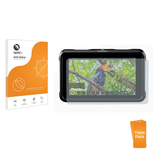 3pk Optic+ Anti-Glare Screen Protectors for Atomos Shinobi