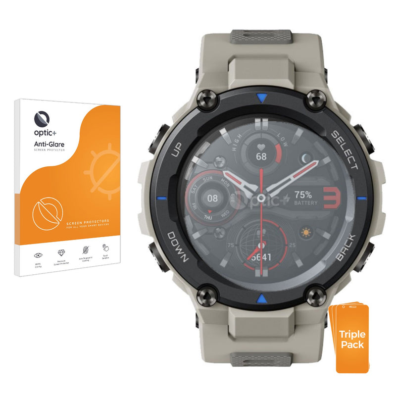 3pk Optic+ Anti-Glare Screen Protectors for Huami Amazfit T-Rex Pro