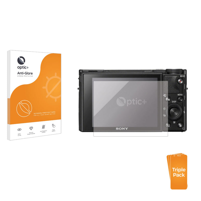 3pk Optic+ Anti-Glare Screen Protectors for Sony Cyber-Shot DSC-RX100 V