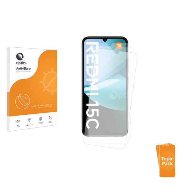 3-pack of Anti-Glare Screen Protectors for Xiaomi Redmi 15C