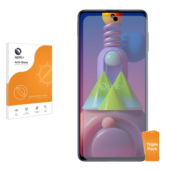 3pk Optic+ Anti-Glare Screen Protectors for Samsung Galaxy M51