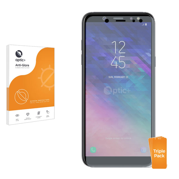 3pk Optic+ Anti-Glare Screen Protectors for Samsung Galaxy A6 2018