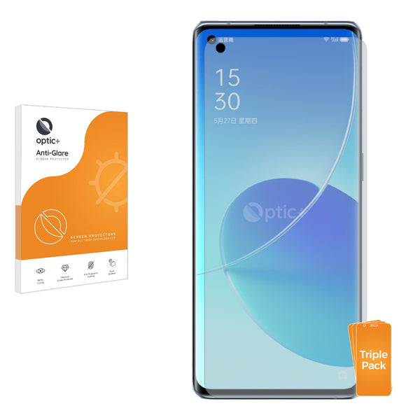 3pk Optic+ Anti-Glare Screen Protectors for Oppo Reno 6 Pro 5G