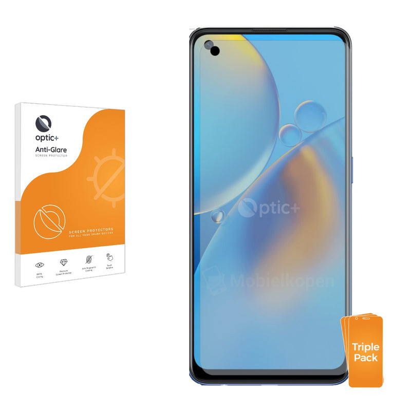 3pk Optic+ Anti-Glare Screen Protectors for Oppo A74 5G