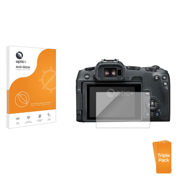 3pk Optic+ Anti-Glare Screen Protectors for Canon EOS R8