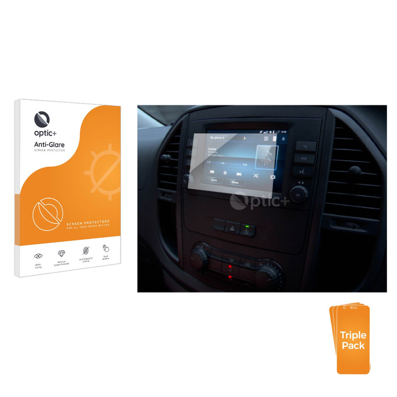 3pk Optic+ Anti-Glare Screen Protectors for Mercedes-Benz Vito Audio 40