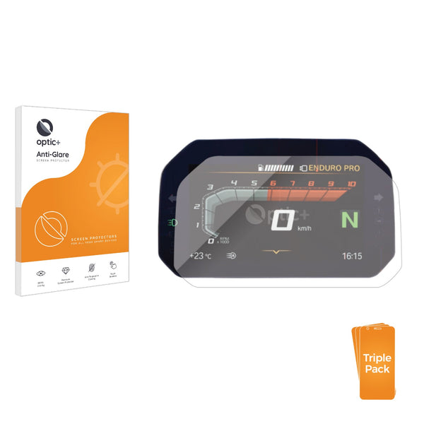 3-pack of Anti-Glare Screen Protectors for BMW R 1250 RS 2019 Connectivity TFT 6.5