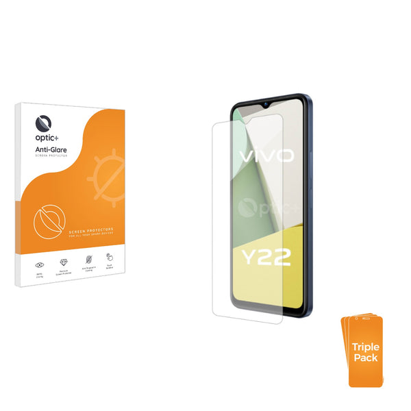 3pk Optic+ Anti-Glare Screen Protectors for Vivo Y22