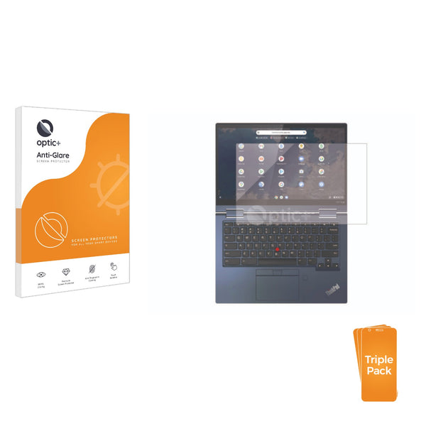 3pk Optic+ Anti-Glare Screen Protectors for Lenovo ThinkPad C13 Yoga Gen 1