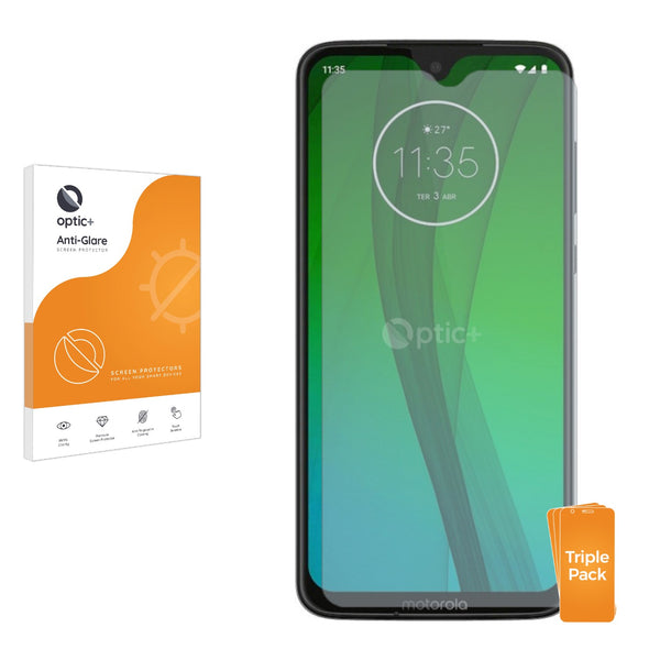 3pk Optic+ Anti-Glare Screen Protectors for Motorola Moto G7 Plus