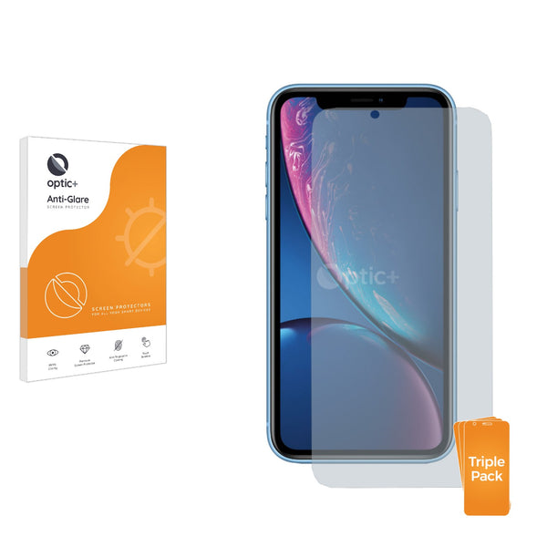 3pk Optic+ Anti-Glare Screen Protectors for Apple iPhone XR