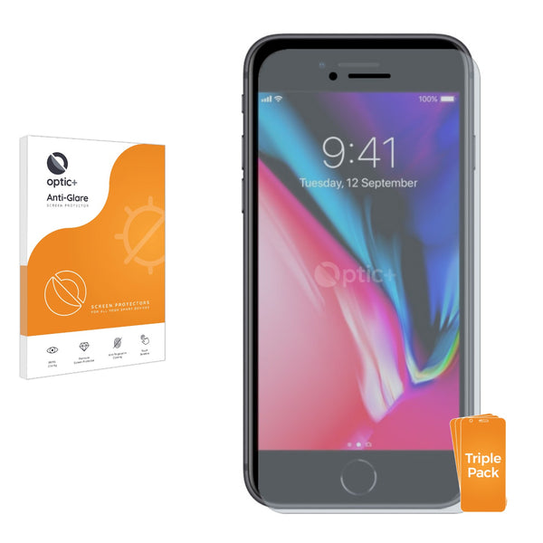 3pk Optic+ Anti-Glare Screen Protectors for Apple iPhone 8