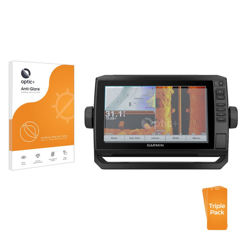 3pk Optic+ Anti-Glare Screen Protectors for Garmin echoMAP UHD 93sv