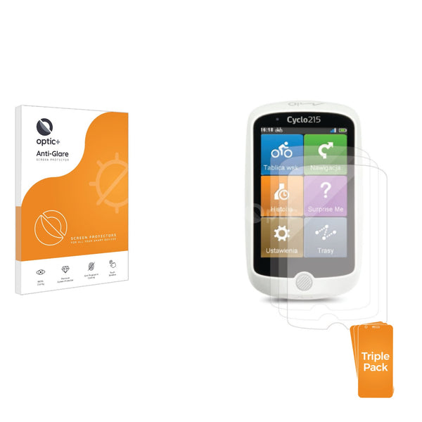3-pack of Anti-Glare Screen Protectors for Mio Cyclo 215 HC