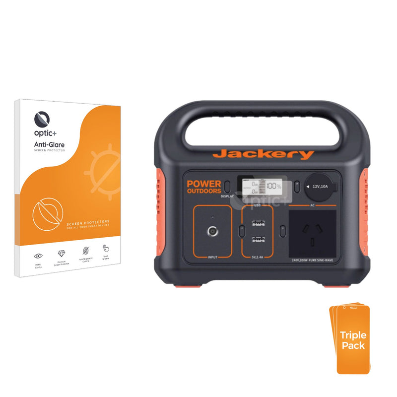 3pk Optic+ Anti-Glare Screen Protectors for Jackery Explorer 240 Portable Power Station