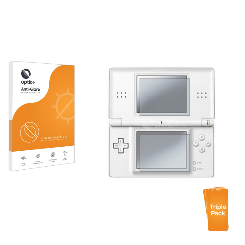 3pk Optic+ Anti-Glare Screen Protectors for Nintendo DS LITE