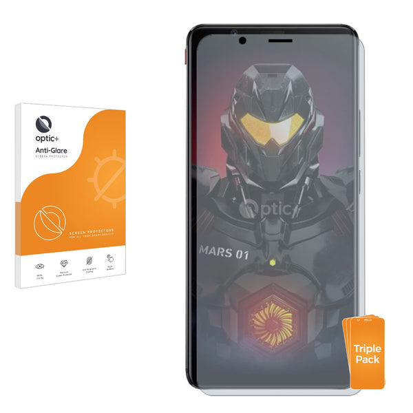 3pk Optic+ Anti-Glare Screen Protectors for ZTE Nubia Red Magic Mars