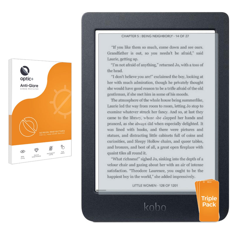 3pk Optic+ Anti-Glare Screen Protectors for Kobo Nia