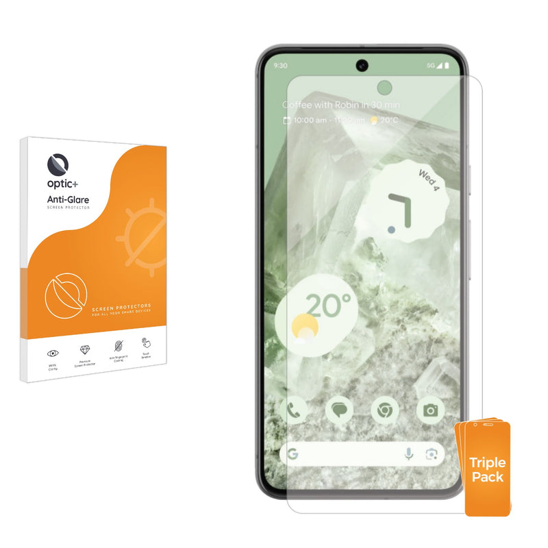 3pk Optic+ Anti-Glare Screen Protectors for Google Pixel 8