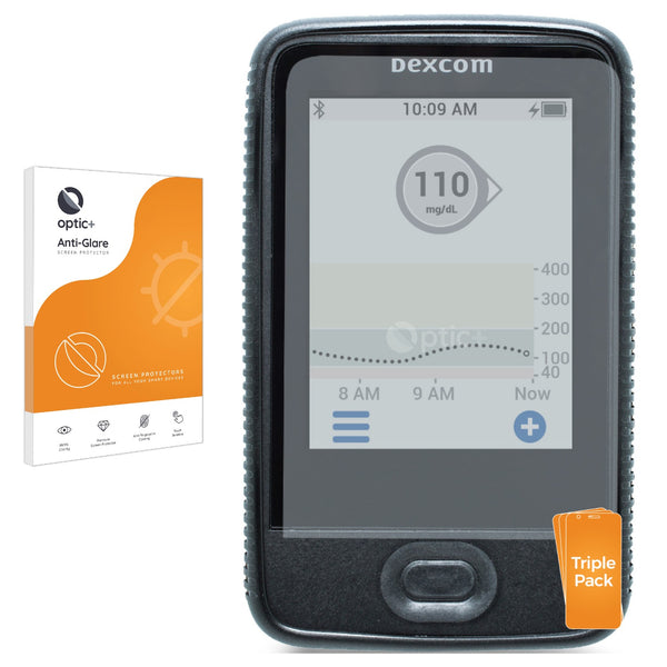 3pk Optic+ Anti-Glare Screen Protectors for Dexcom G6 Receiver CGM