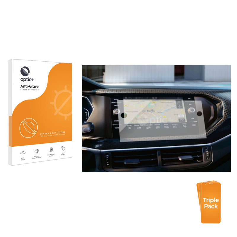 3pk Optic+ Anti-Glare Screen Protectors for Volkswagen Taigo Discover Media 8" 2023