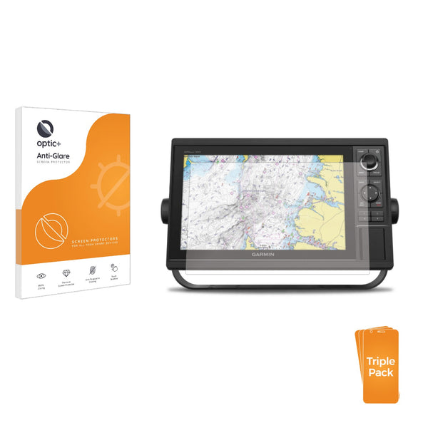 3pk Optic+ Anti-Glare Screen Protectors for Garmin GPSMAP 1222xsv 