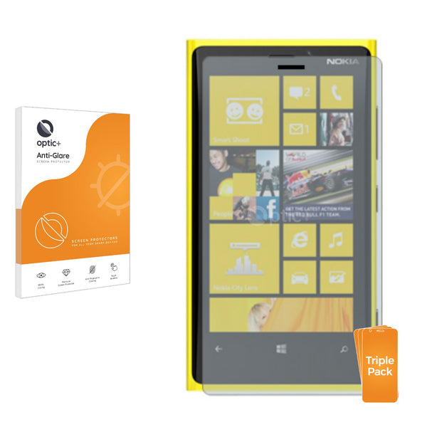 3pk Optic+ Anti-Glare Screen Protectors for Nokia Lumia 920