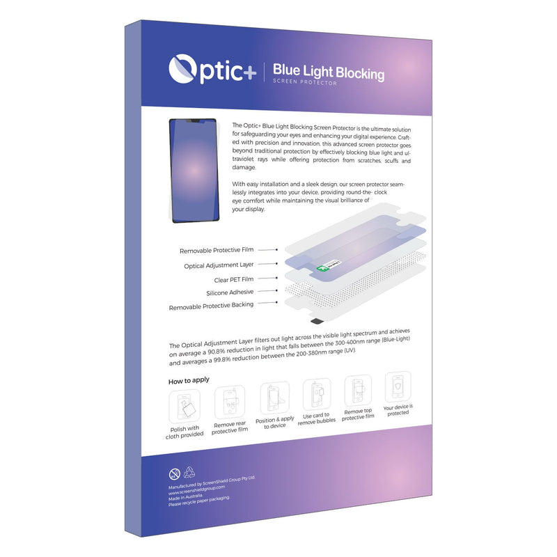 Optic+ Blue Light Blocking Screen Protector for Newland WD1