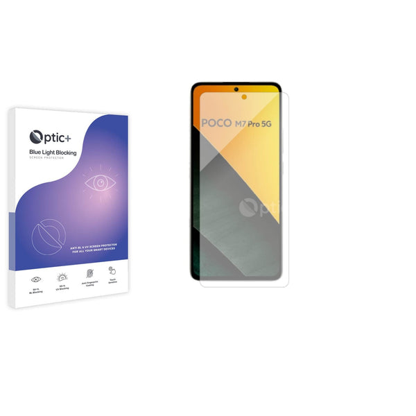 Blue Light Blocking Screen Protector for Xiaomi Poco M7 Pro.