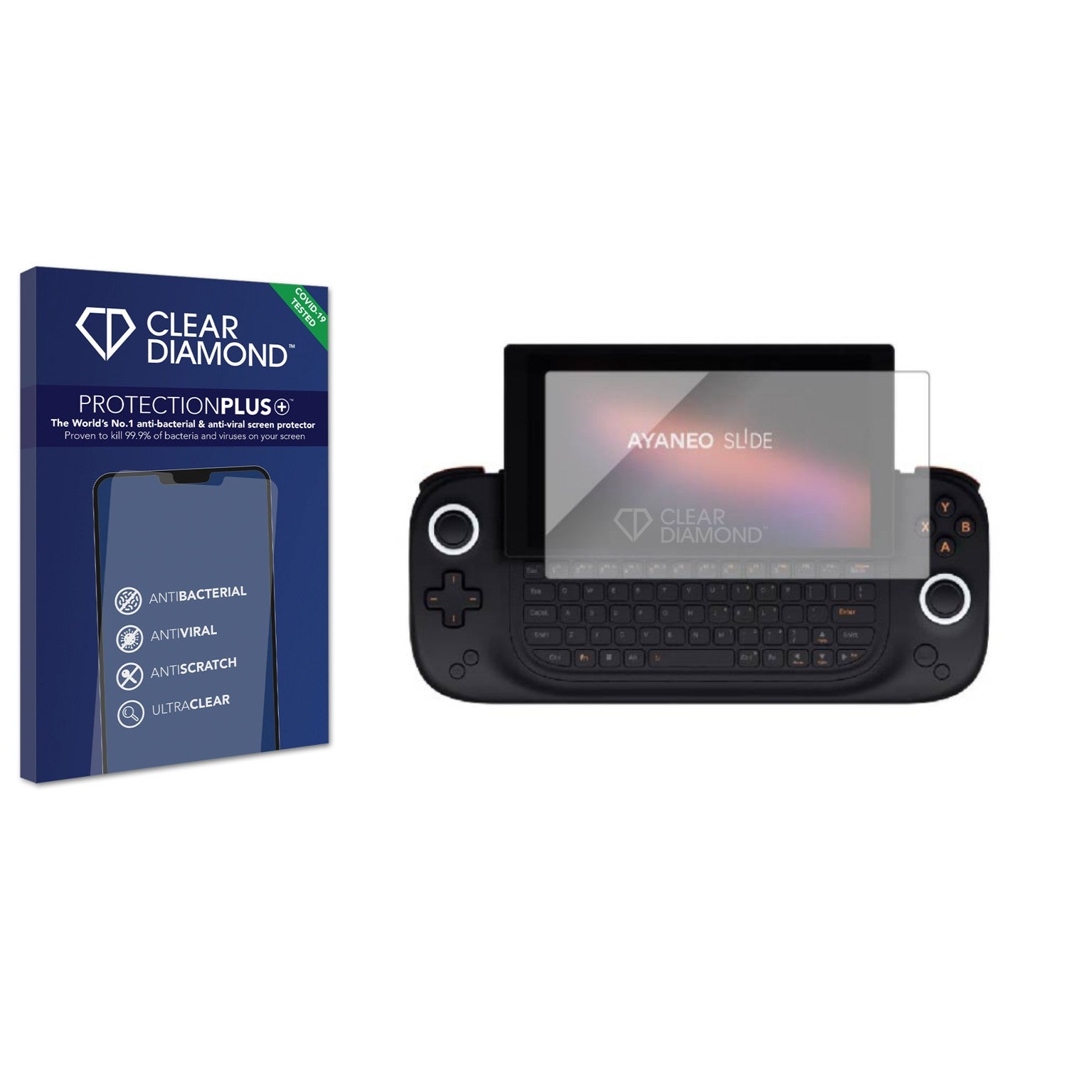 Clear Diamond Anti-viral Screen Protector for Ayaneo Slide - ScreenShield