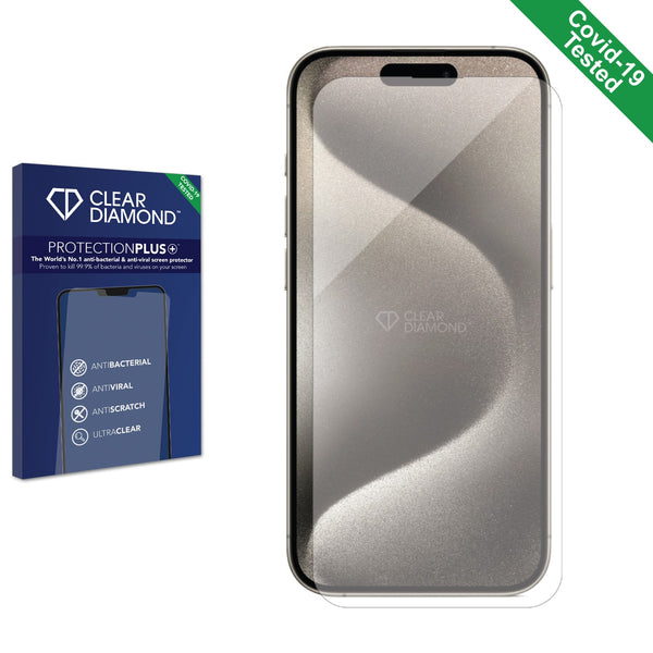 Clear Diamond Anti-viral Screen Protector for Apple iPhone 15 Pro