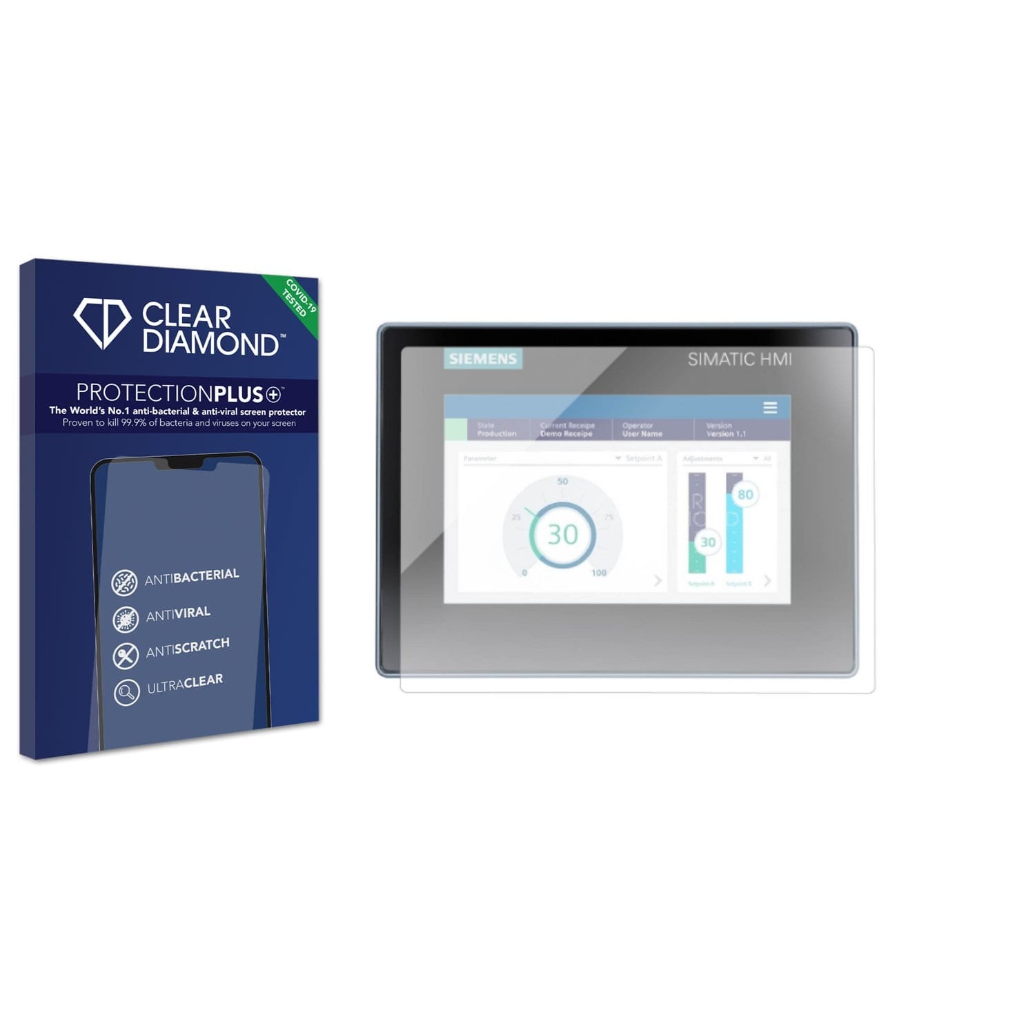 Clear Diamond Anti-viral Screen Protector for Siemens Simatic HMI ...