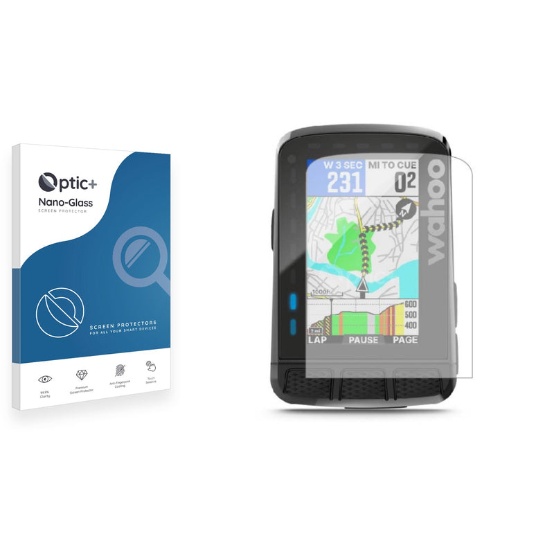 Optic+ Nano Glass Screen Protector for Wahoo Elemnt Roam