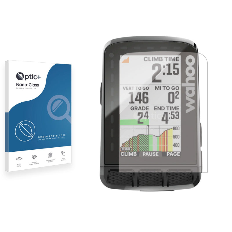 Optic+ Nano Glass Screen Protector for Wahoo Elemnt Roam 2