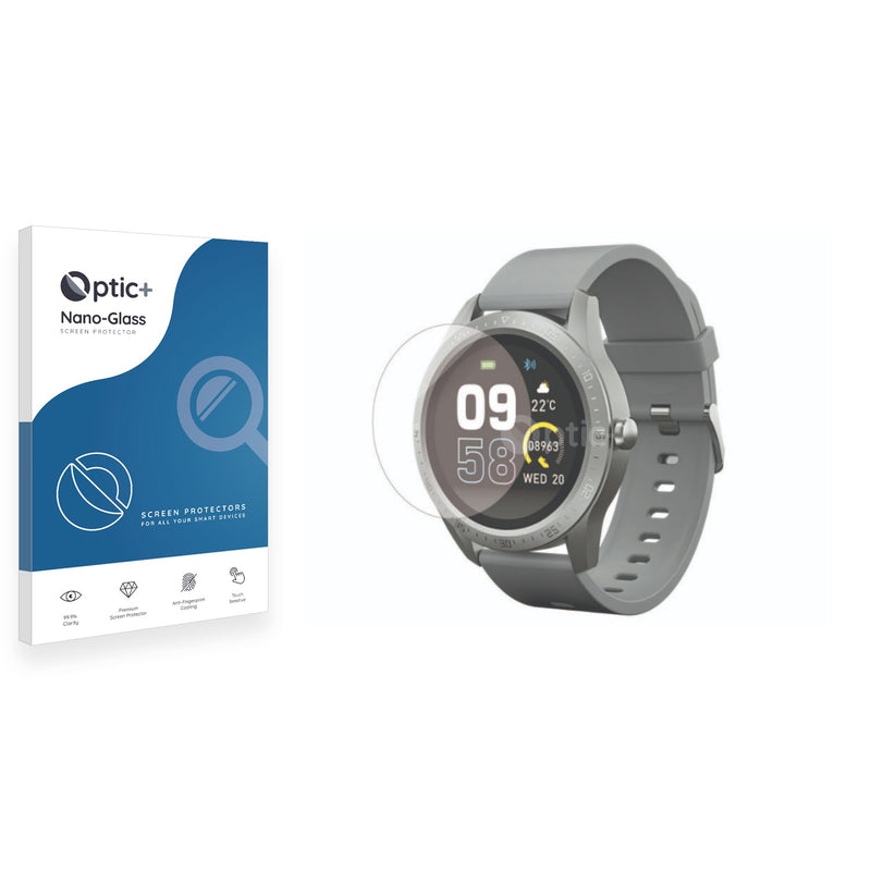 Optic+ Nano Glass Screen Protector for SilverCrest Fitness-Smartwatch