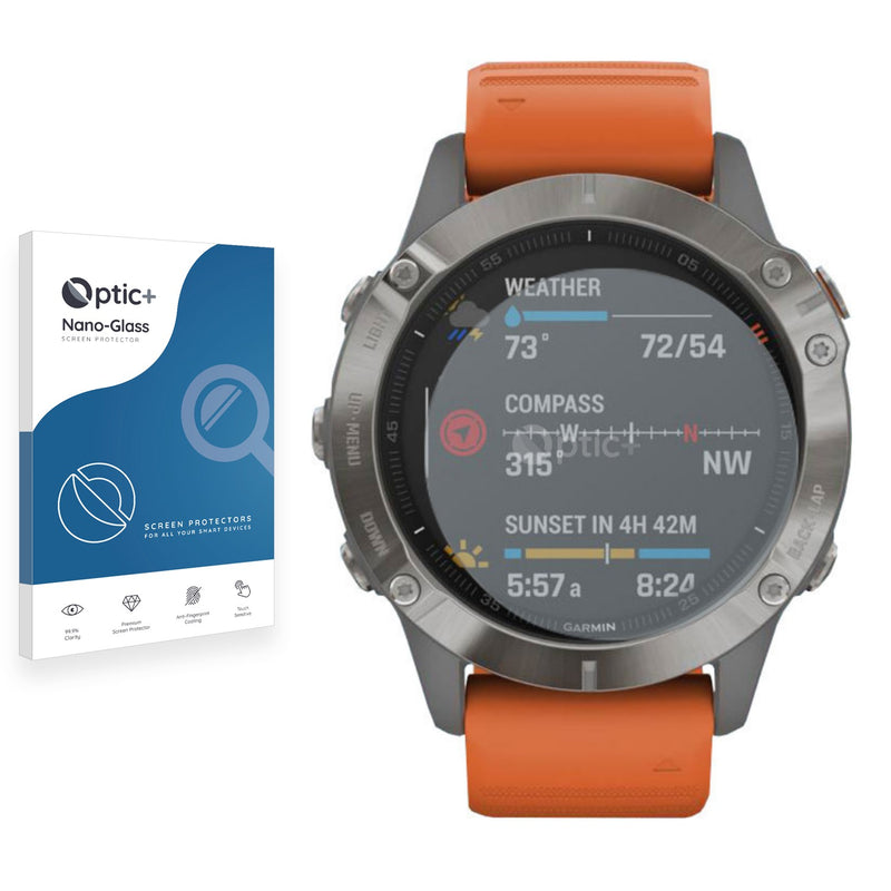 Optic+ Nano Glass Screen Protector for Garmin Fenix 6 Pro