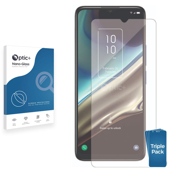 3pk Optic+ Nano Glass Screen Protectors for TCL 406s