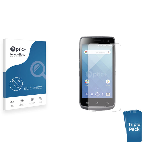 3pk Optic+ Nano Glass Screen Protectors for Unitech EA500P Plus