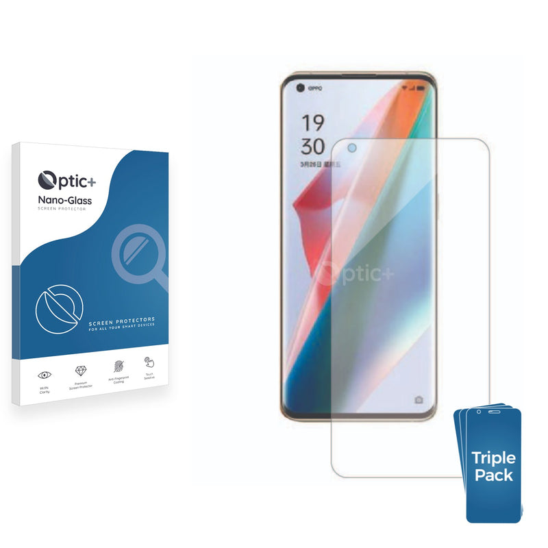 3pk Optic+ Nano Glass Screen Protectors for Oppo Find X5 Pro